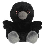 Palm Pals Raven Poe black plush raven with a gray beak and feet