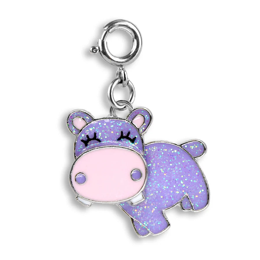 Glitter Swivel Hippo Charm