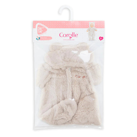 14in Teddy Bear Bunting soft furry outfit for 14 inch dolls, perfect for cozy doll play and hugs