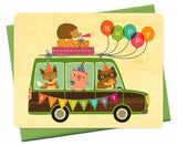 Party Wagon Birthday Wood Card