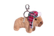 Winter Capybara Bag Charm plush capybara wearing a red plaid winter hat