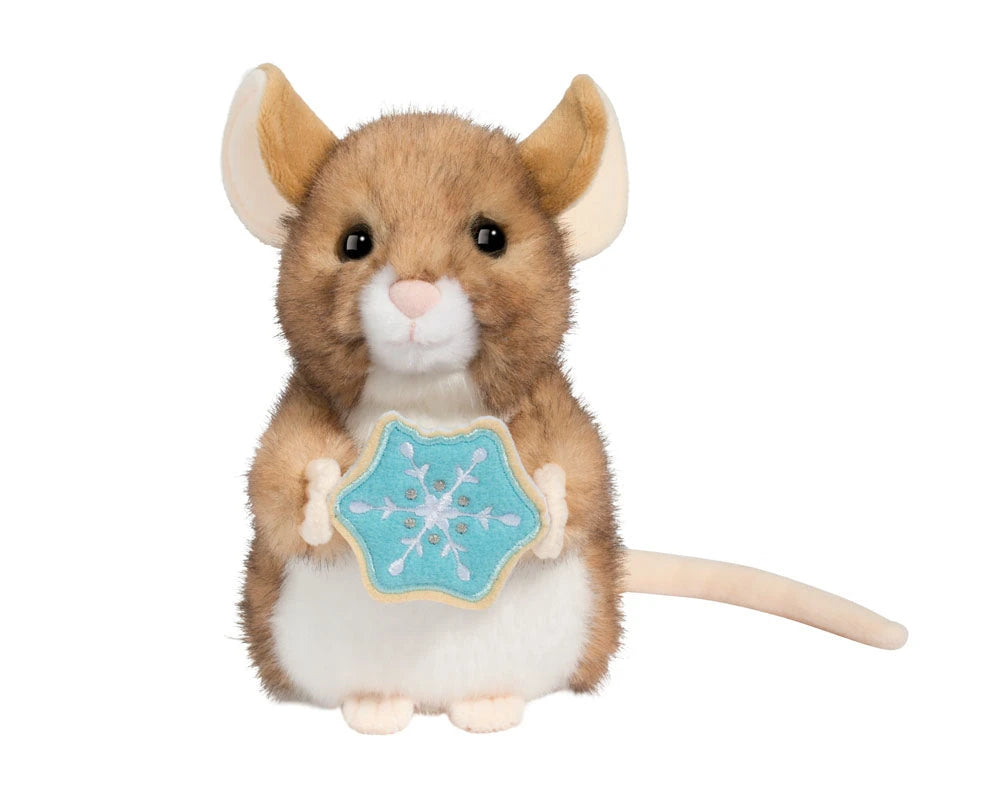 Mouse Mazel w/Cookie plush mouse toy holding a blue star shaped cookie toy