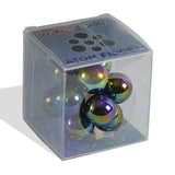 Atom Fidget colorful spherical toy in a clear display box