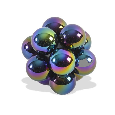 Atom Fidget with a cluster of glossy rainbow iridescent spheres