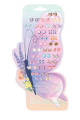 Stick On Earrings | Butterfly 30 pairs of colorful butterfly and nature-themed stick on earrings for kids aged 3 and up.