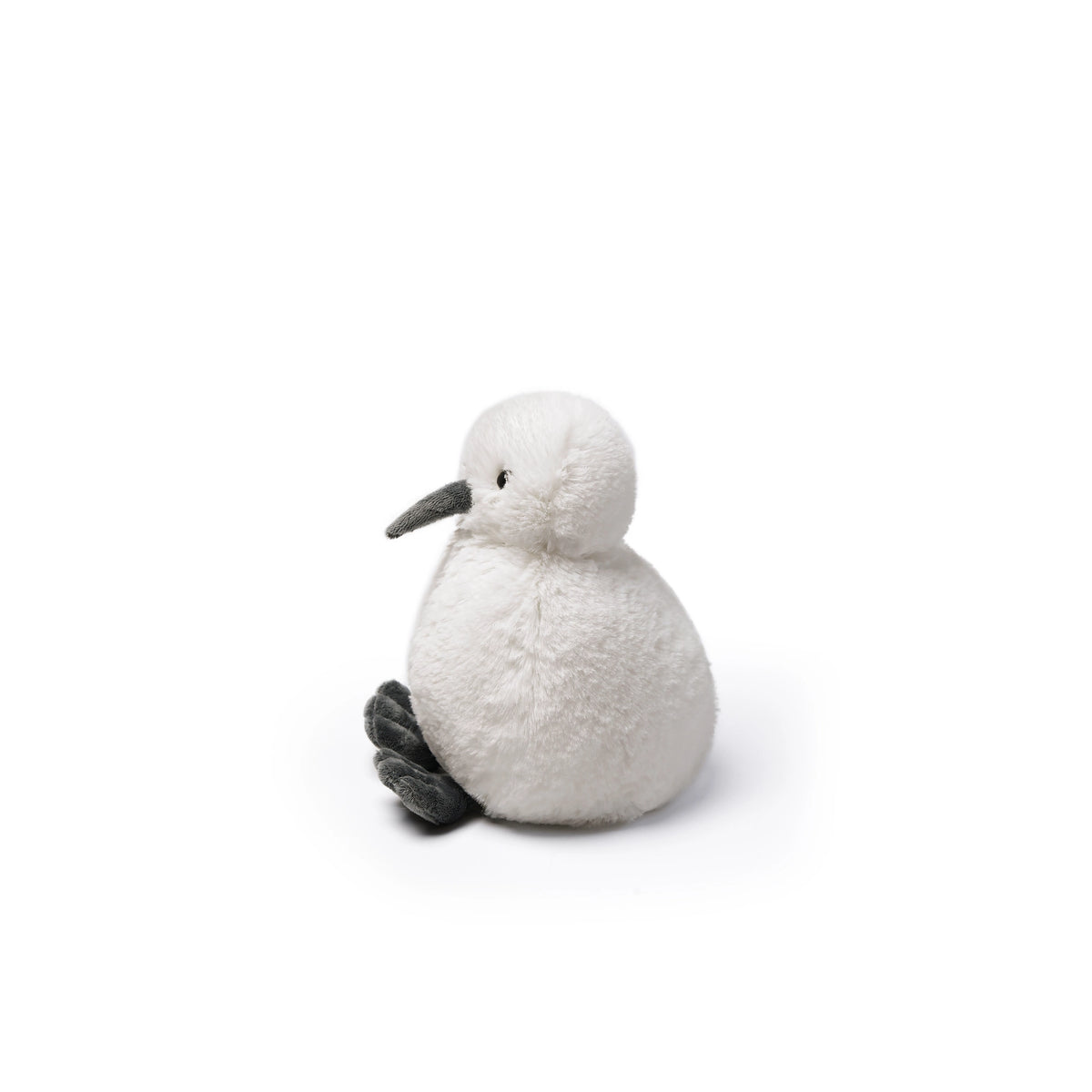 McHugs Weighted Kiwi Bird white plush toy with soft textured fabric and dark beak and feet