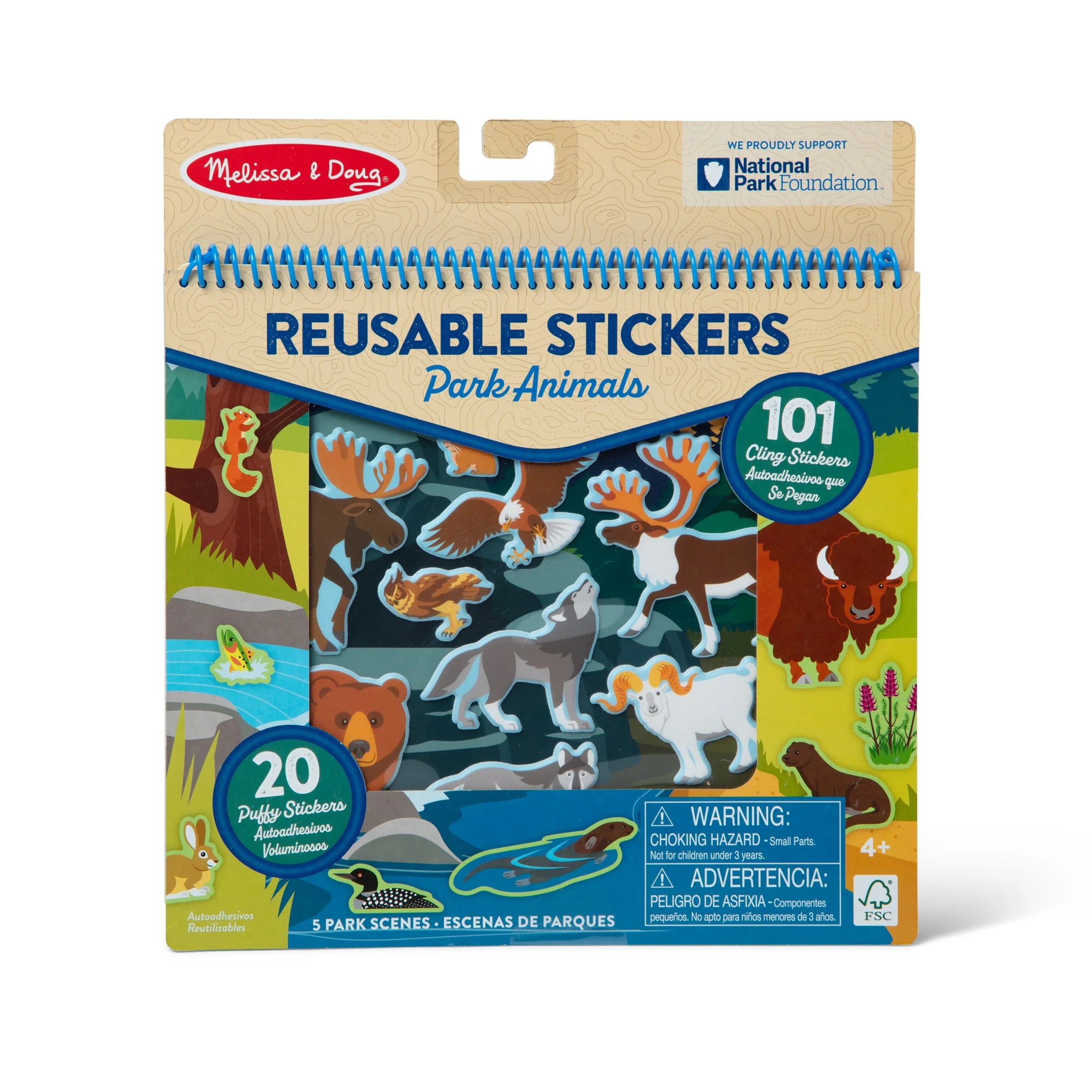 Melissa and Doug Park Animals Reusable Stickers