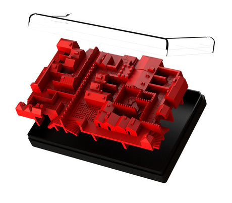 INSIDE 3 Legends - The Skull maze adventure game with a detailed red labyrinth model under a clear cover.