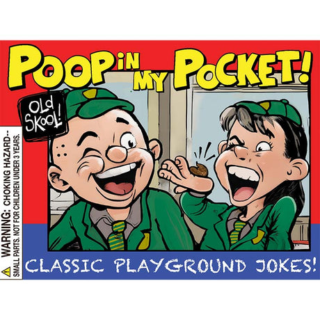 Poop in my Pocket retro packaging, for ages 3 and up.