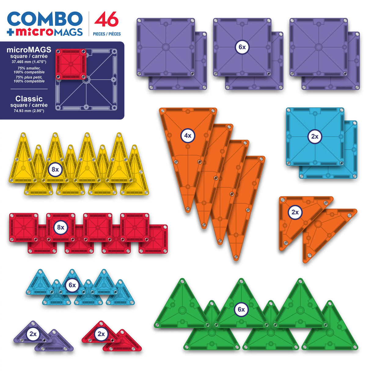 Magnatiles Micromags Combo 46pc