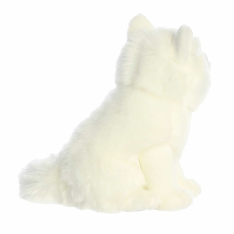 Soft and detailed Arctic Fox plush toy sitting upright with fluffy white fur and lifelike features
