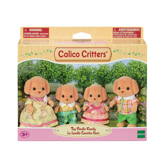 Toy Poodle Family set with four dressed toy poodle figures