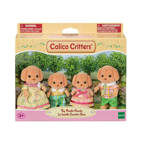 Toy Poodle Family set with four dressed toy poodle figures
