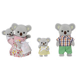 Koala Family plush koalas featuring two adults and two children in colorful outfits