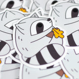 Raccoon and Leaf Sticker