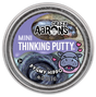 Round tin of dark glittery putty with purple label featuring a smiling cartoon hippo and hearts design