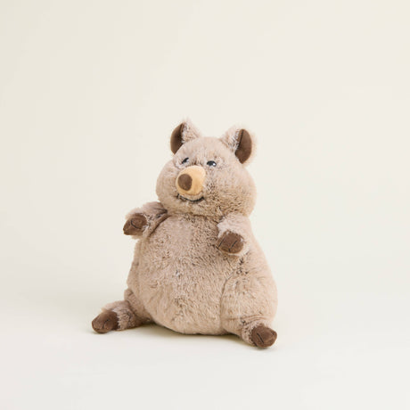 Soft and cuddly Warmies quokka plush toy designed for warmth and comfort with lavender scent and weighted filling