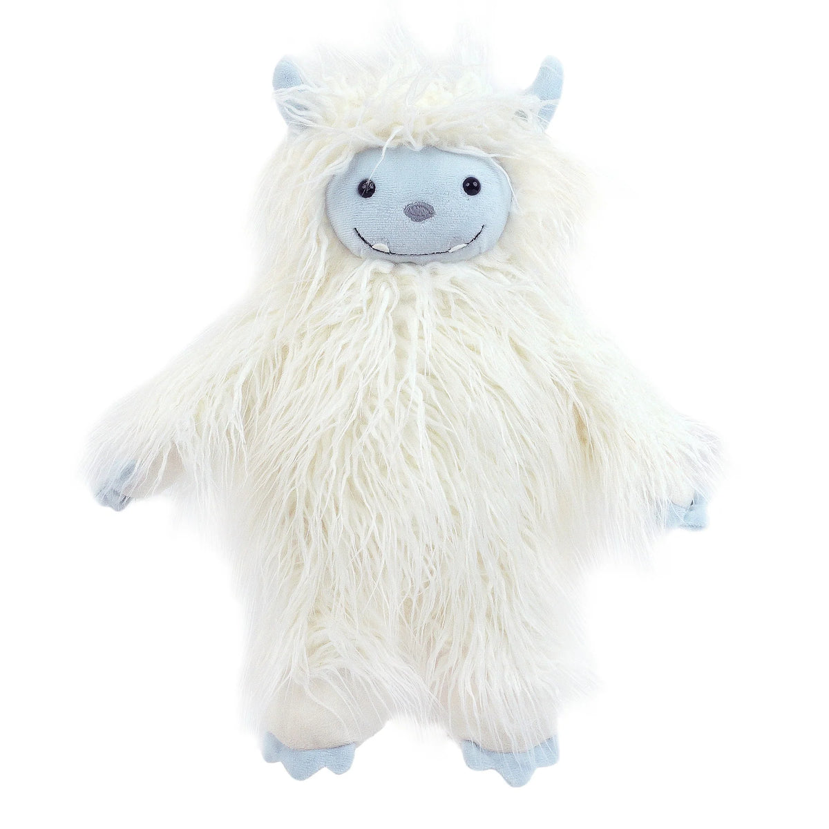 Yowie the Yeti plush toy with soft white fur and a friendly smiling face