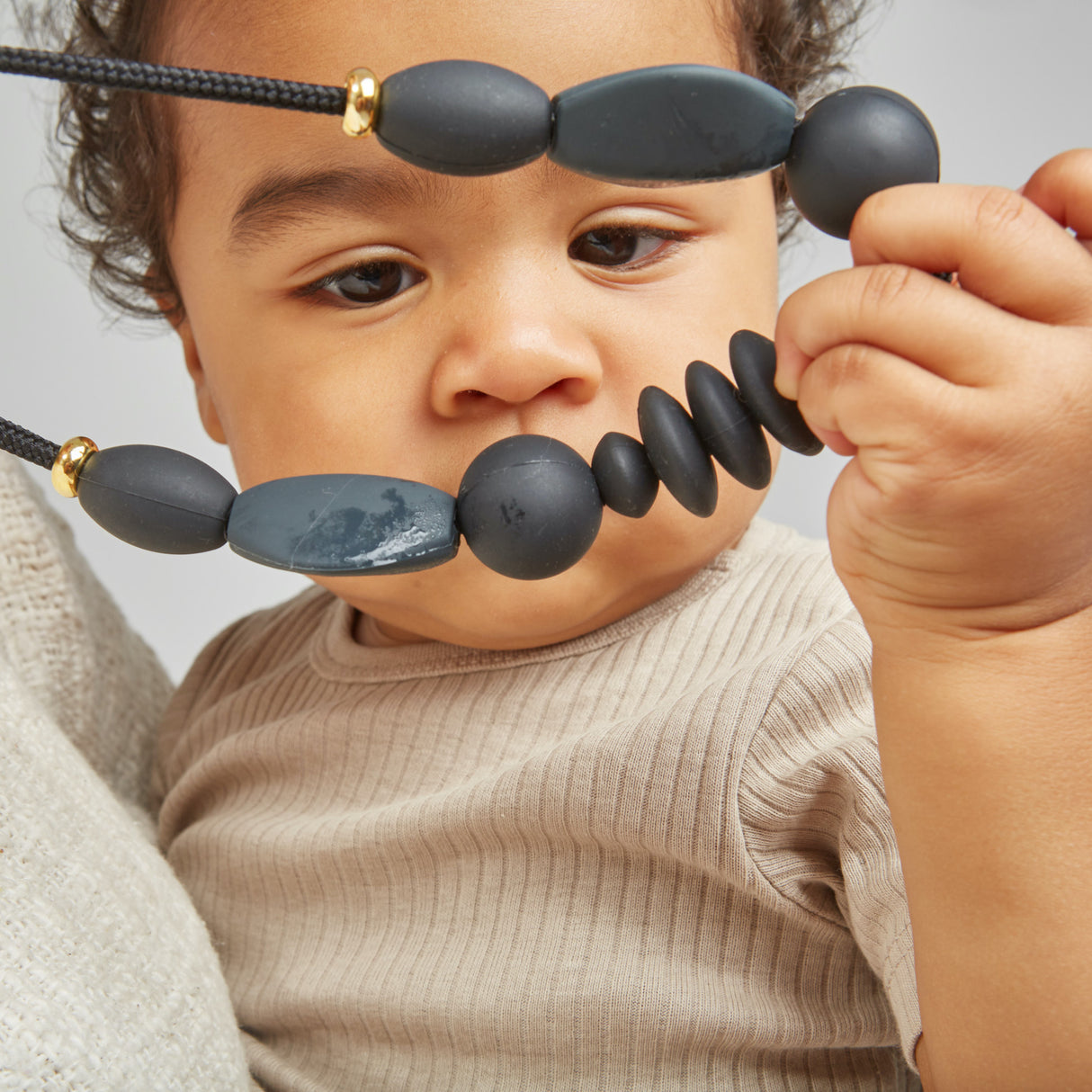 Signature Teething Necklace | Charcoal