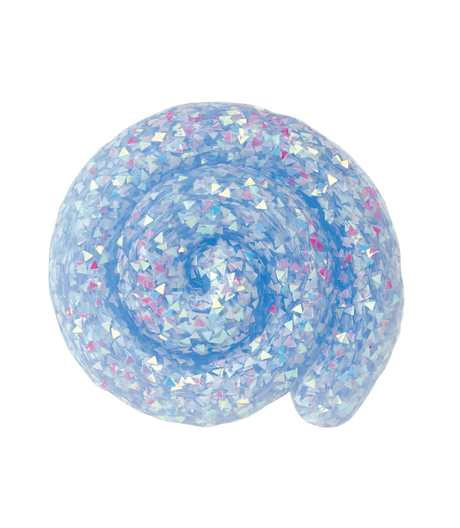 Mini Trendsetters Mystic Crystal Thinking Putty swirled light blue with pyramid-shaped glitter for tactile sensory play.