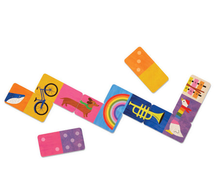 Early Years Dominoes with colorful image and number matching pieces for kids aged 3 and up learning through play