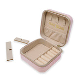 Sparkling Sequin Heart Jewelry Box with ring rolls and storage compartments