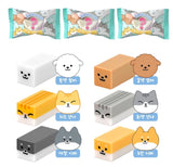 Set of six cute pet eraser blind bags featuring dog and cat faces that appear as you use them.