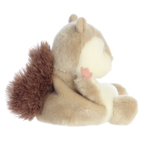 Soft and fluffy Palm Pals Flying Squirrel Flaps plush sitting with arms held high, ready for a hug or high five.