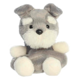 Palm Pals Schnauzer Korra gray and cream plush dog with floppy ears and soft rounded paws