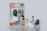 Japanese puzzle eraser set with bathroom-themed pieces including shower, toilet, and gorilla figure, eco-friendly and handmade
