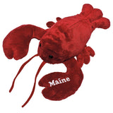Lobster Lobbie Maine 17in plush toy in vibrant red with Maine embroidery, perfect souvenir from Maine trips.