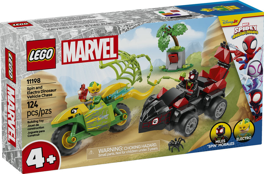 Spidey Spin and Electro Dinosaur Vehicle Chase – Treehouse Toys