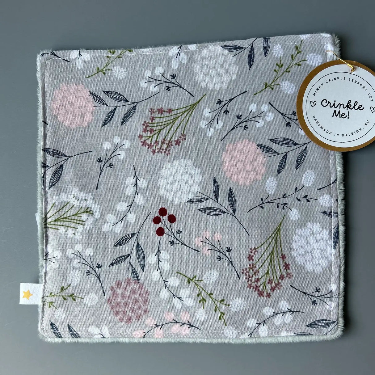 Minky Crinkle | Wildflowers on Grey
