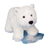 Polar Bear Whitey plush toy with soft white fur, black eyes, and a fuzzy nose, perfect for cuddling and adventure.