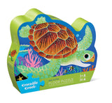 36pc Sea Turtle Floor Puzzle with colorful sea turtle design in a shaped box, perfect for kids ages 3+ to enjoy.