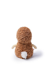 McHugs Weighted Peanut Chicken plush toy shown from behind with soft brown fur and white tail