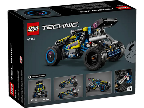LEGO Technic Off-Road Race Buggy box showing assembled race car model with rear suspension and detailed engine features.