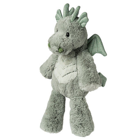 Dragon Marshmallow plush toy, 13" soft stuffed dragon with embroidered mouth and durable plastic eyes.
