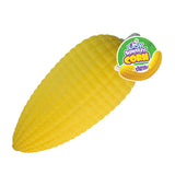 Easy Sqweezy Corn yellow textured corn shaped stretchy squishy toy with attached product tag