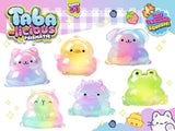 Taba-licious Prismatic Shimmer package featuring six colorful pastel animal squishy toys