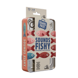 Sounds Fishy Travel Tin game in a compact metal case with colorful fish illustrations