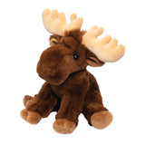 Moose Judie plush toy with soft brown fur and large plush antlers, perfect for cuddling and comfort.