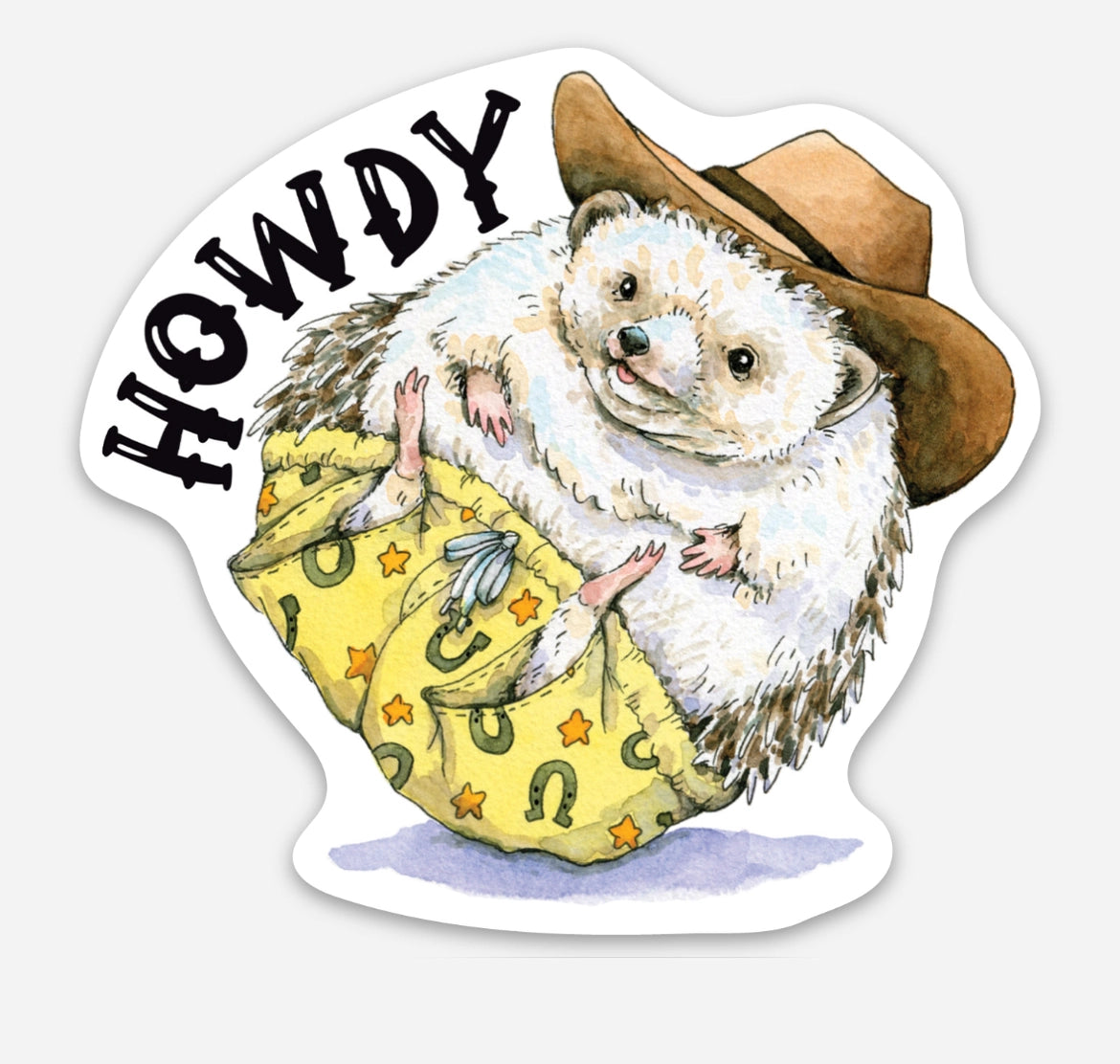 Howdy Hedgehog Sticker