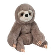 Sloth Soft Lizzie plush toy sitting with soft gray fur and gentle expression, perfect for cuddling.