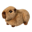 Soft and cuddly capybara plush toy with light brown fur and dark eyes, perfect for cozy snuggles or playful stacking.