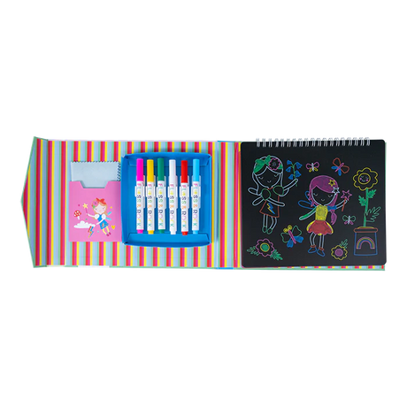 Chalkboard Sketchbook | Rainbow Fairy with chalk pens, wipeable pages, colorful fairy and rainbow illustrations.
