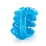 Tangle | Glow in the Dark blue fidget toy coiled, made of glossy phosphorescent plastic, perfect for sensory play.