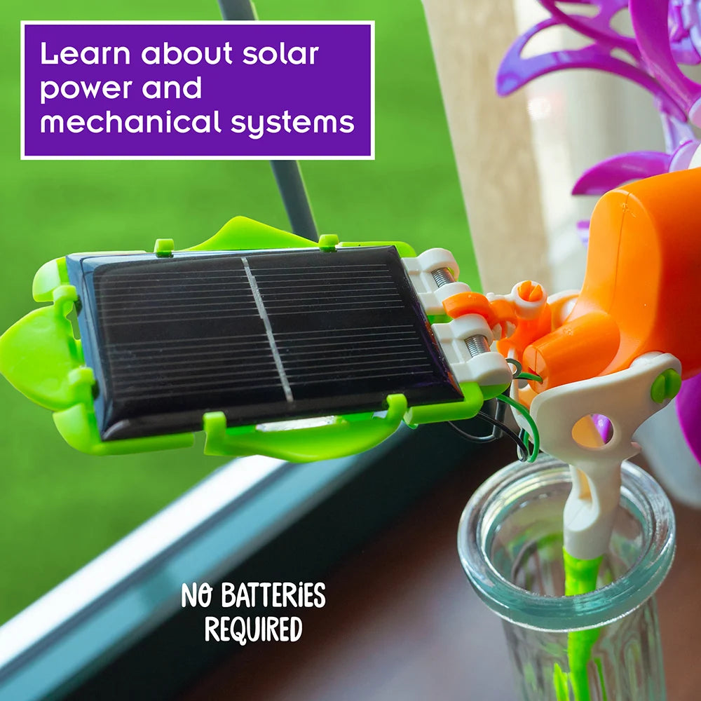 SolarFlower | Purple Majestic solar powered flower with mechanical moving parts and solar panel