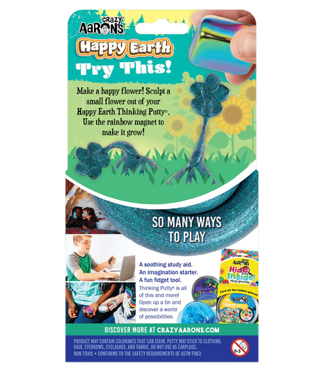 Magnetic Storms Earth Thinking Putty packaging showing blue putty and rainbow magnet for creative play.