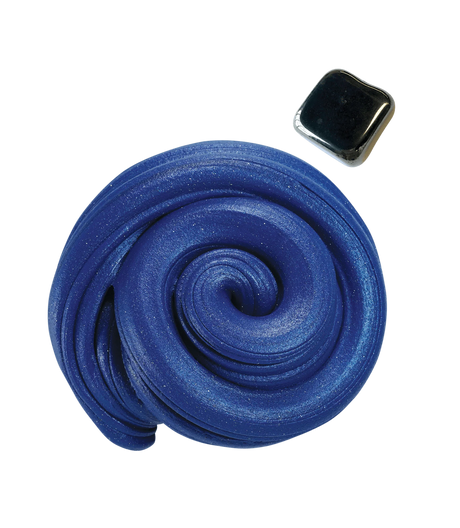 Magnetic Storms Tidal Wave Thinking Putty in iridescent blue with magnet showcasing electromagnetic wave effects